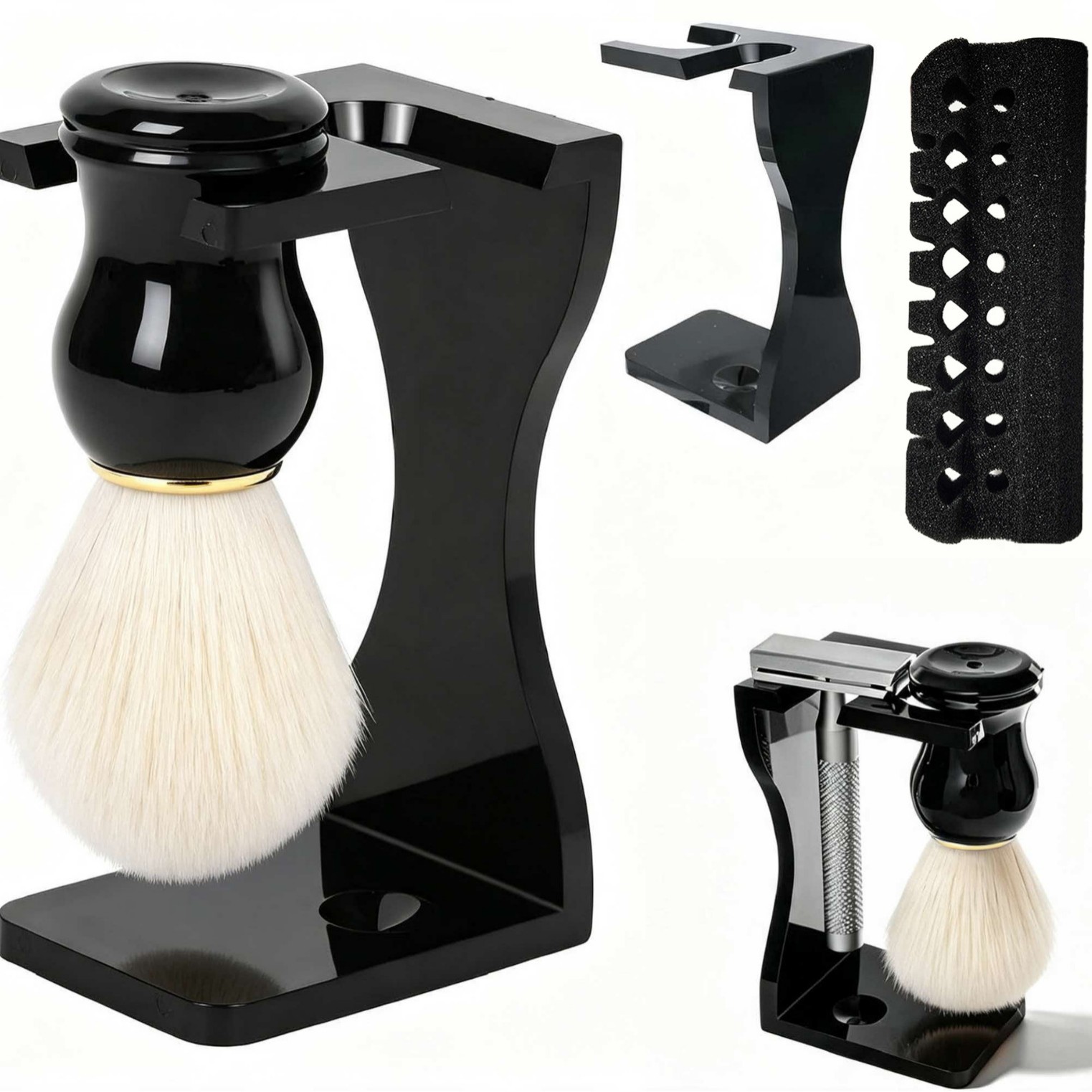 Mens Grooming Travel Kit - Shaving Brush Kit Manual Lathering Grooming