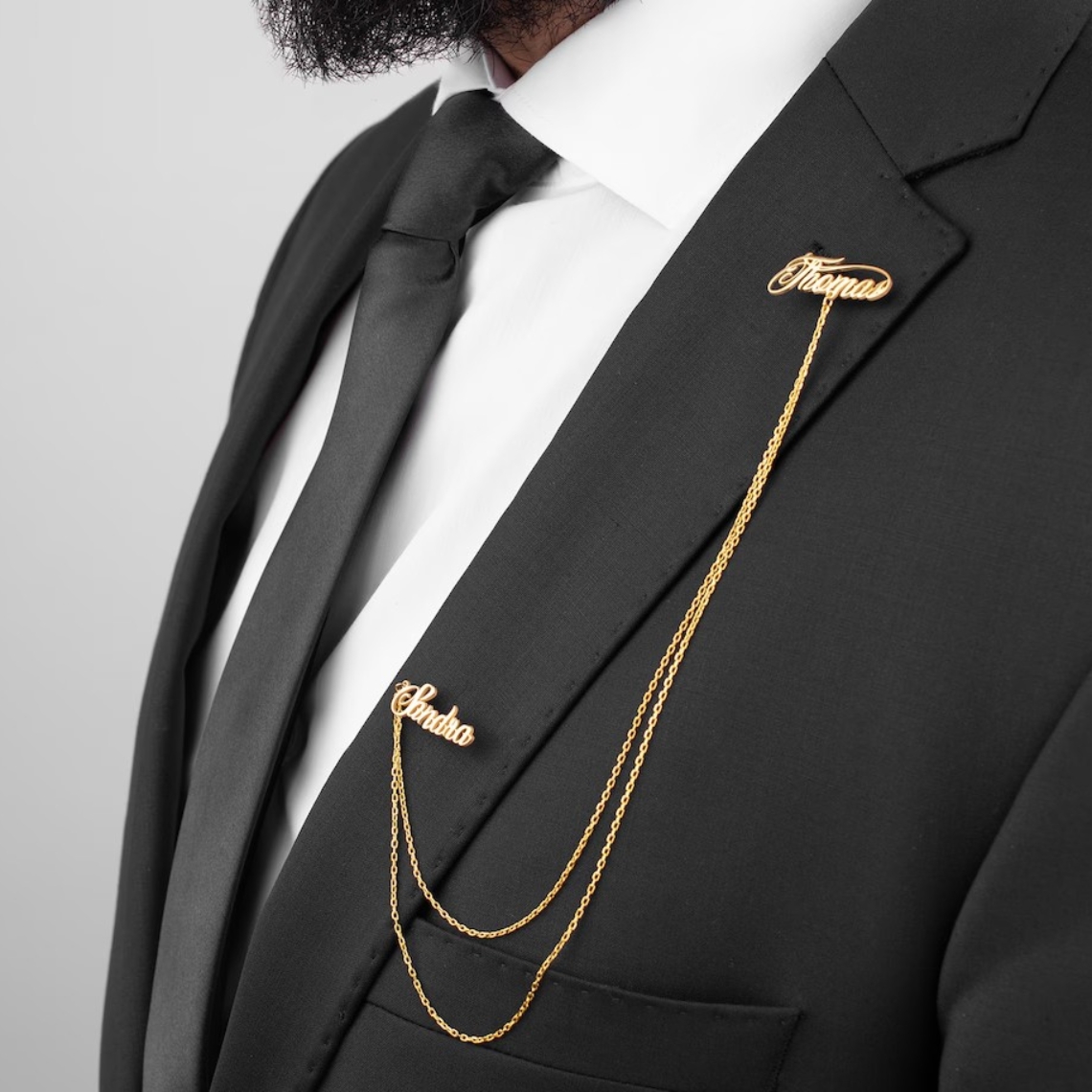 Custom Double Name Brooch Men  - Grooming Kit 评论和价格