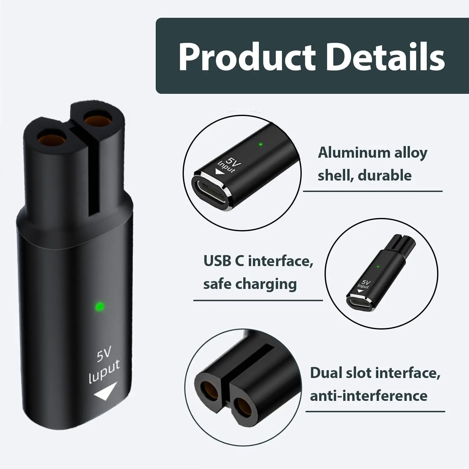 5V Type-C Shaver Adapter Charg - Beard Trimmer 评论和价格