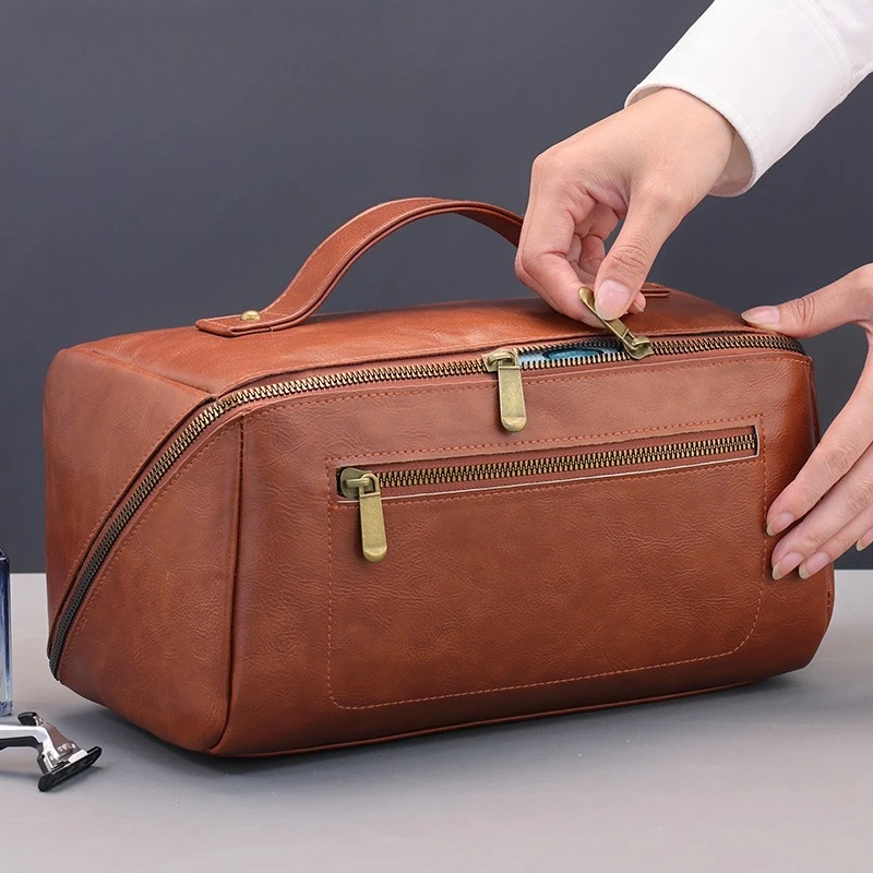 Makeup Bag Vintage PU Travel O - Mens Grooming Travel Kit 评论和价格