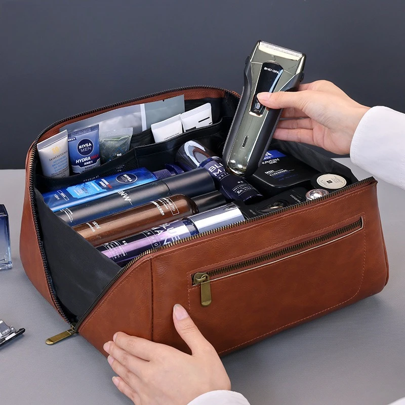 Makeup Bag Vintage PU Travel O - Mens Grooming Travel Kit 评论和价格