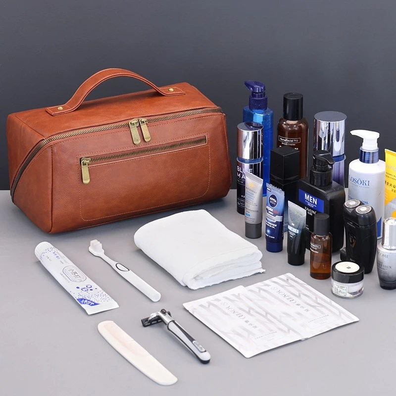 Makeup Bag Vintage PU Travel O - Mens Grooming Travel Kit 评论和价格