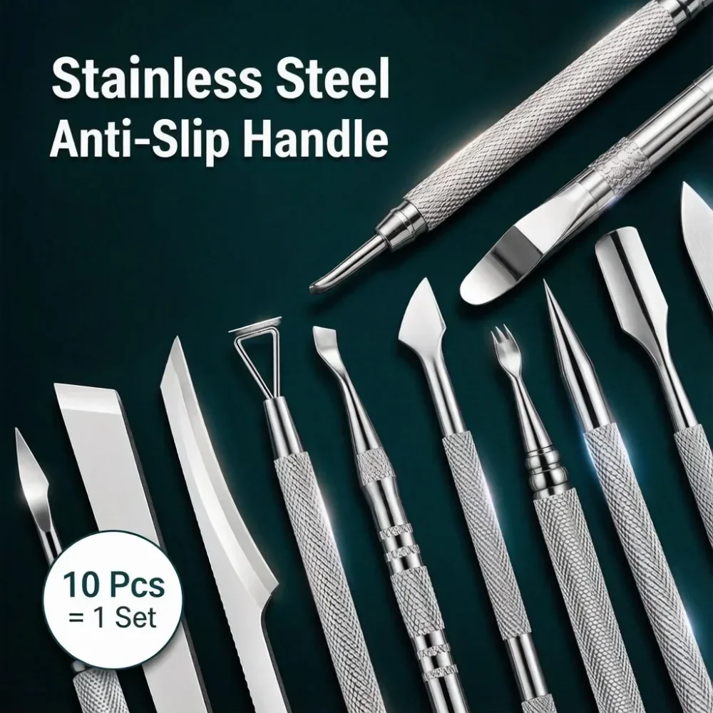 Foot File Kit 10Pcs Stainless  - Mens Grooming Travel Kit 评论和价格