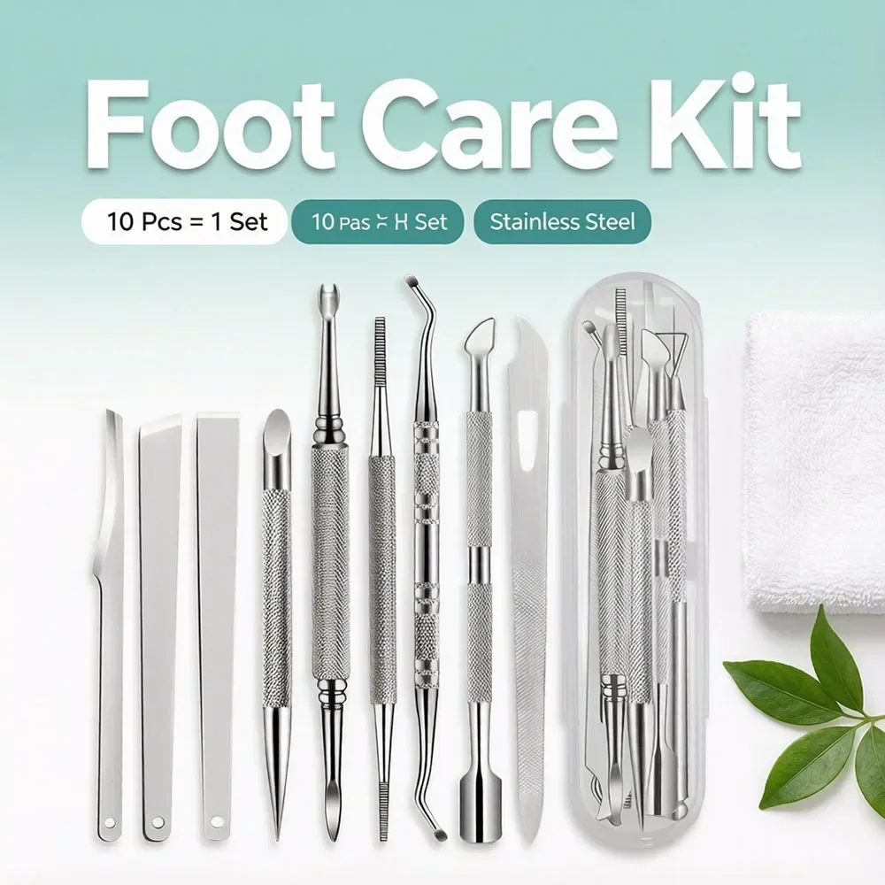 Foot File Kit 10Pcs Stainless  - Mens Grooming Travel Kit 评论和价格