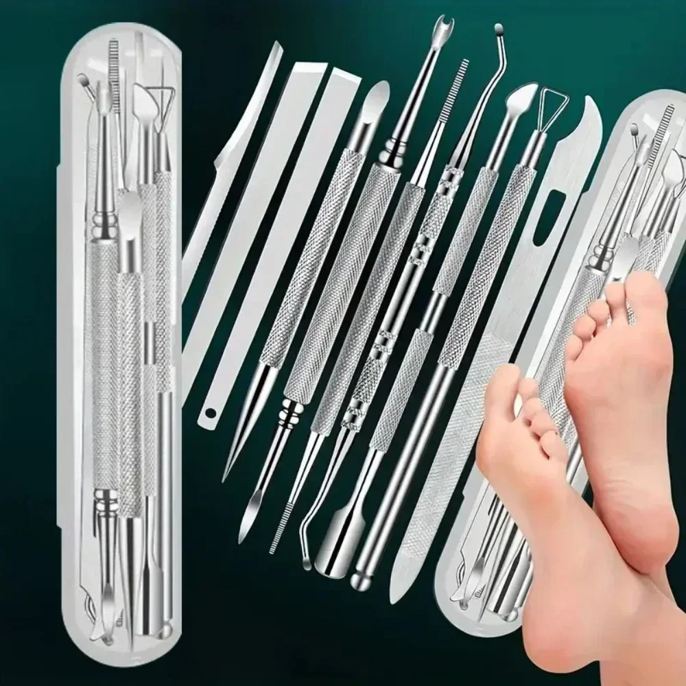 Foot File Kit 10Pcs Stainless  - Mens Grooming Travel Kit 评论和价格