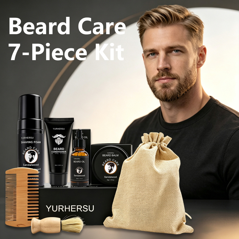 Beard Grooming Kit 7 Pcs Beard - Grooming Scissors 评论和价格